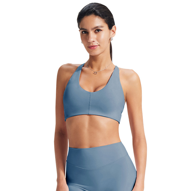 Women's Comfortable Cross Back Sports Bra Sexy Sports Bra High Support U-led Sports Bra