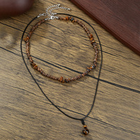 Collier ras du cou vintage en alliage multirangs avec maillons en bambou et touche ethnique tendance - Bijoux pour femme