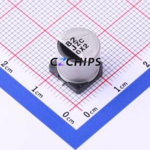 ตัวเก็บประจุแบบไฮบริดของเหลว-ของแข็ง EEHZC1J820P อลูมิเนียมอิเล็กโทรไลต์ ชนิด SMD, ขนาด D10xL10.2 มม. 82uF 20% 63V 210mA-120Hz - Product Image 1