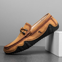 Chaussures décontractées respirantes en gros, classiques, cousues à la main, amortissantes, en cuir microfibre tendance pour hommes
