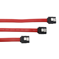 Cable recto de 7 pines para disco duro, conector hembra a hembra de 90 grados, color rojo SATA 3,0, Cable de 6Gpbs ATA con pestillo de bloqueo