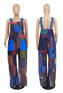 Yeni gelenler kadın Boho baskılı geniş bacak gevşek Sling tulum - Product Image 6