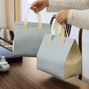 Sac isotherme jetable non tissé pour la restauration, doublé de feuille d'aluminium, pour gâteaux, thé au lait et plats à emporter - Product Image 1