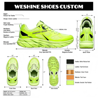 Zapatillas Deportivas para Hombre, de Caña Baja, Color Verde Neón, para Correr, Ligeras, con Amortiguación de Goma, Antideslizantes, con Malla Transpirable para Caminar
