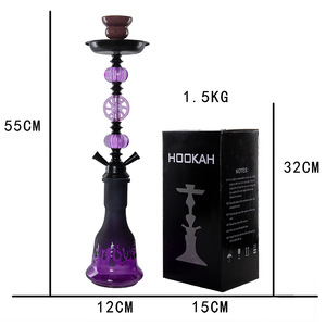 Moderno Set de Cachimba de Metal y Vidrio, Kit Completo <span class=keywords><strong>para</strong></span> Bar KTV, Pipa de Shisha Profesional con Manguera y Accesorios, Logotipo Personalizado, Venta al por Mayor - Product Image 5