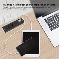 Multiprise encastrable standard US avec charge rapide USB-C PD, 2 prises et 3 ports USB / Prise de courant US encastrable dissimulée