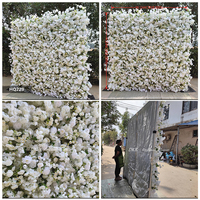 Hochzeitsdekoration & Zubehör Maßgefertigte 5D Weiße Seidenrosen-Blumenwand 8ft X 8ft Künstliche Blumenwand mit Stoffrückseite