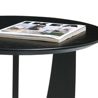 Table d'appoint ronde moderne avec finition noire pour salon ou chambre à coucher, meubles de maison