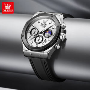  Reloj de Pulsera de Lujo Personalizado 9911 OEM para Hombre, Correa de Goma, Multifuncional, Cronógrafo, Resistente al Agua, Reloj de Cuarzo - Product Image 1