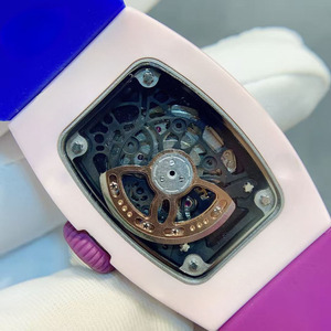 Reloj mecánico automático de negocios y deportivo, resistente al agua, con tourbillon 0701, de cerámica de colores, de alta calidad, noble y lujoso, para mujer. - Product Image 5