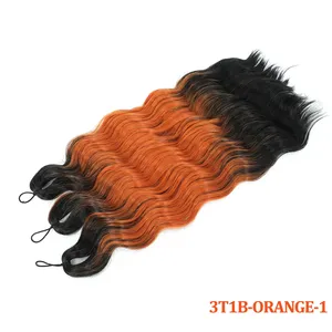 <span class=keywords><strong>Gladys</strong></span> 24 pulgadas 300g Ombre Blond 613 3 piezas naranja Arco Iris cuerpo suelto onda Twist Crochet trenzas plata blanco pelo sintético ondulado - Product Image 5