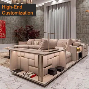 huge Italian modern sectional sofa couch rice white leather luxury sectional sofa for living room