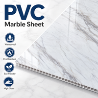Panneau mural en PVC UV marbré moderne et populaire, imperméable, écologique, facile à installer pour les murs intérieurs