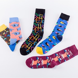Calcetines de Algodón 200N con Diseño Creativo, Estampado Gráfico, Color Martillo, Volcán, Geométrico, Triángulo, Cuadrado, Novedad para Hombre, Adulto - Product Image 4