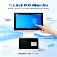 15.6 İnç POS Sistemi Hepsi Bir Arada Bilgisayar Terminali, Dahili 58mm Yazıcı ve Tarayıcı ile Nakit Kayıt POS Makinesi için Windows Sistemi
