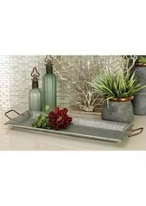 Plateau de service argenté en acier inoxydable avec poignées Plateau de service en or Plateau en acier inoxydable Plateau à gâteaux aux fruits et noix - Product Image 6