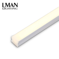Perfil de aluminio en forma de U, luz LED lineal montada en superficie sin punto oscuro para perfil de tira LED, 17x7mm