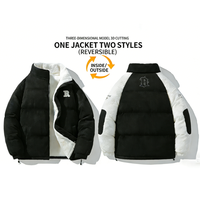 Veste matelassée réversible pour homme, fermeture éclair, doublure en polaire écologique, en velours côtelé, style décontracté
