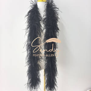 Venta barata 1ply 3ply 5ply Boa de avestruz de varios colores Boa de plumas de avestruz para ropa de baile vestido de novia accesorios decoraciones - Product Image 3