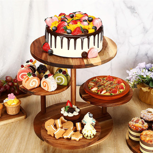 4 Pcs Tour à Cupcakes en bois Plateau de service à gâteaux Plateau de présentation de gâteaux de mariage Plateau de présentation de gâteaux - Product Image 4