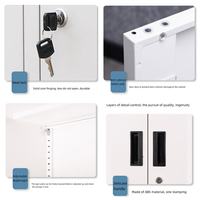 Armoire de rangement en acier à double porte, blanche et durable, adaptée aux bureaux, aux maisons, aux banques, aux écoles et aux gymnases