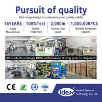 Câble Ethernet en vrac Cat6 Cat6A 305m personnalisable, prix usine IDEX, cuivre pur, vente en gros