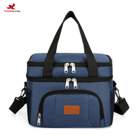 Sac de pique-nique portable RTS à double isolation, imperméable en tissu Oxford, pour repas frais, boîte à bento, glacière épaissie