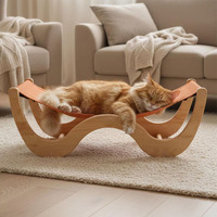 Hamac en bois pour chat, lit surélevé pour animaux de compagnie, chaise longue pour chat