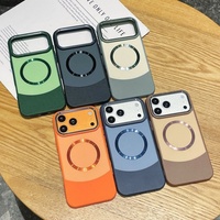Étui de téléphone portable magnétique en cuir de couleur unie Senyork pour iPhone 11 12 13 14 15 16 17 pro max, coque arrière