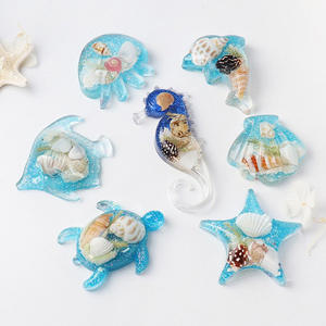 Imanes de <span class=keywords><strong>nevera</strong></span> artesanales marinos con caballitos de mar y tortugas marinas como regalo creativo con forma de concha y estrella - Product Image 2