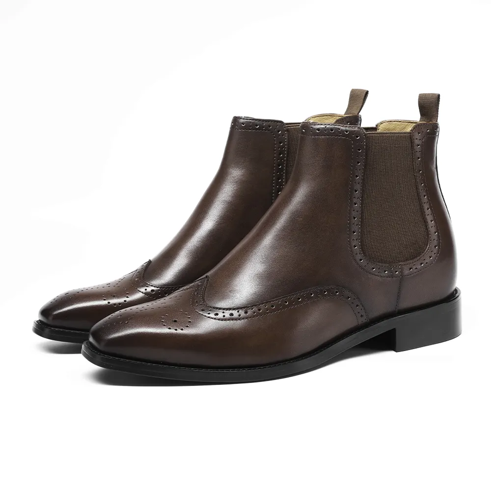 Masculino de couro legítimo, elegante, clássico, masculino, bota chelmar