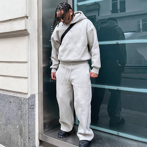 Conjunto de Sudadera y Pantalones Deportivos Personalizados, Chándal de Invierno <span class=keywords><strong>para</strong></span> <span class=keywords><strong>Hombre</strong></span>, Cortavientos, Chándal Holgado con Pantalones Acampanados - Product Image 1