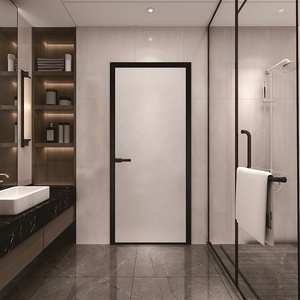 Porte a Battente in Alluminio dal Design Minimalista per Interni Impermeabili e Anti-Uragano Portone d'Ingresso Portafinestra in Vetro - Product Image 6