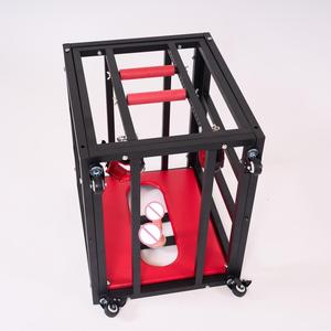 Jaula de acero rodante BANSEY SM para sujeción y confinamiento con candados, muebles de bondage, silla de sujeción, muebles SM. - Product Image 4