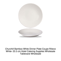 Assiette plate en bambou blanc 25,5 cm Churchill Relief White-12-Whbald25
