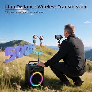 Micrófono Inalámbrico Profesional de 2 Canales para Karaoke, Sistema DSP Portátil con Cancelación de Eco y BT para Cantar - Product Image 2
