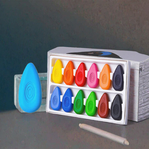 Crayones de Cera Borrables de 48 Colores, Forma de Gota, No Tóxicos, Lavables, para Niños Pequeños - Product Image 3