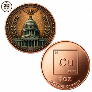 Großhandel 1Oz 999 Reines Kupfermünze US-Kapitol-Gebäude mit Adler- und Lorbeerkranz-Design Sammlermünze Gedenkmünze Geeignet - Product Image 1