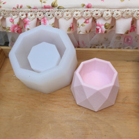 Épais haute qualité 1 PC hexagone Silicone Pot de fleur moule bricolage bougeoir Durable ciment silicone moule