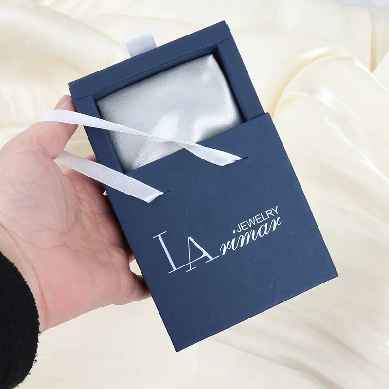 custom design paper slide jewelry box with handle