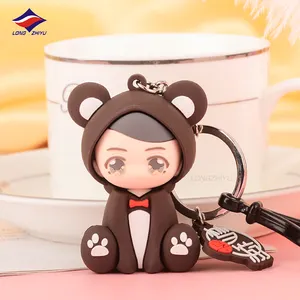 Longzhiyu Custom 3D PVC Keychain 17 שנים יצרן Keyring סיליקון Cartoon Keychain מפתח טבעת יצרנית