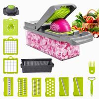 Mandoline multifonctionnelle en plastique pour couper les fruits et légumes, trancheuse manuelle de cuisine, râpe et trancheuse à pommes de terre et légumes