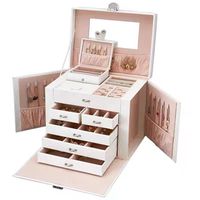 Boîte à tiroirs de luxe personnalisée princesse montre rose bijoux coffret cadeau de luxe boîte à bijoux de mode calendrier de l'avent avec miroir