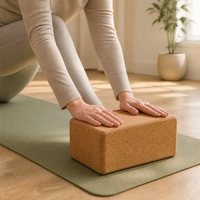 Untuk Blok Yoga Cork - Bahan Tahan Lama, Portabel, Mudah Digenggam, Tepi Berkontur Nyaman, Stabilitas Kuat, Dukungan Keseimbangan