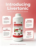 Solution orale vétérinaire Livertonic, protecteur hépatique naturel, détoxifiant pour la volaille, le bétail, les moutons, les chèvres, le bétail