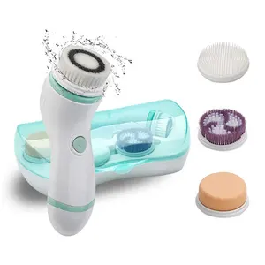 Brosse nettoyante pour la peau du visage 4 en 1, Machine sonique électrique, alimentée par batterie, brosse nettoyante pour le visage