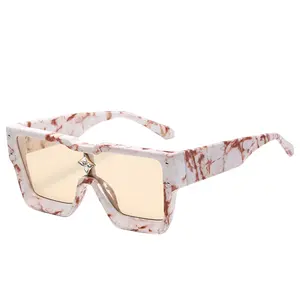 8630 nuevas gafas de sol de moda de Marco grande gafas de sol de una pieza con marco cuadrado personalidad de mujer medidor de diamante SPI
