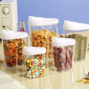 BPA-Free 5-Piece Set Transparent PP Modern Multifunction <b>Kitchen</b> <b>Storage</b> Boxes Injection Grain Jar Snacks Nuts Coffee Food - Product Image 1
