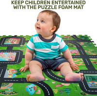 Tapis de jeu en mousse Jouet de route Tapis de jeu de salle de jeu Interlocking Floor Puzzle Roadway Rug Interactive Play Set