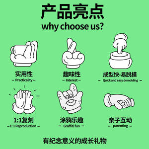 ชุดทำแบบจำลองนิ้วมือเด็ก ชุดปูนปลาสเตอร์ทำมือ ของเล่นวิทยาศาสตร์ DIY รูปการ์ตูน ควบคุมด้วยมือ เหมาะสำหรับเด็กวัยรุ่น 7-14 ปี - Product Image 5